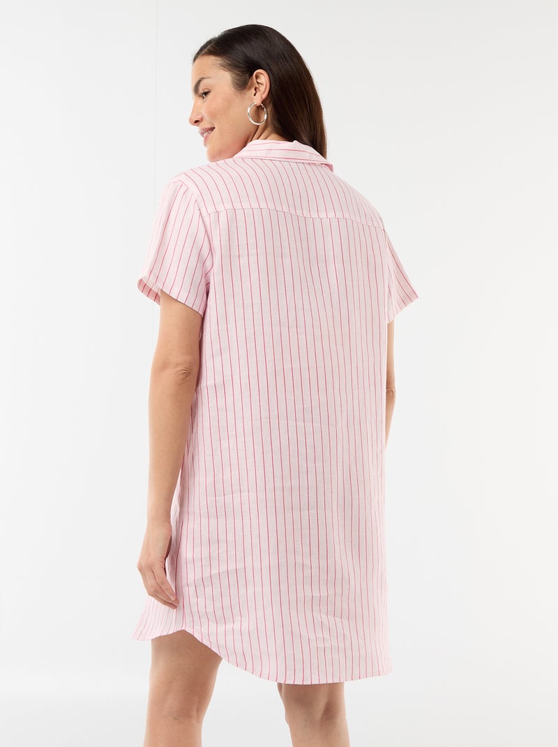 Vestido de maternidad de lino Rosa - Kiabi