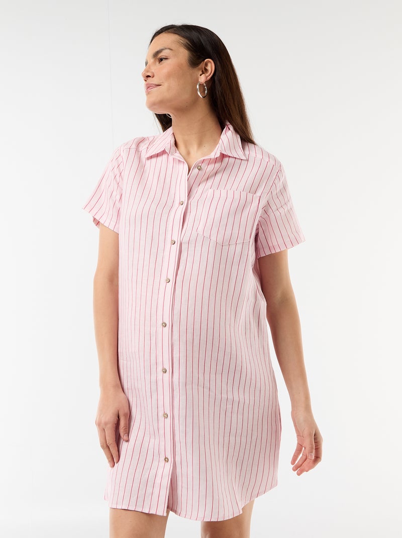 Vestido de maternidad de lino Rosa - Kiabi