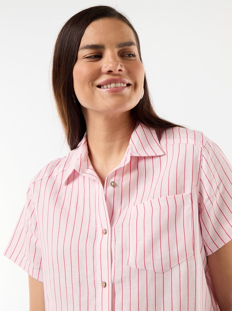 Vestido de maternidad de lino Rosa - Kiabi