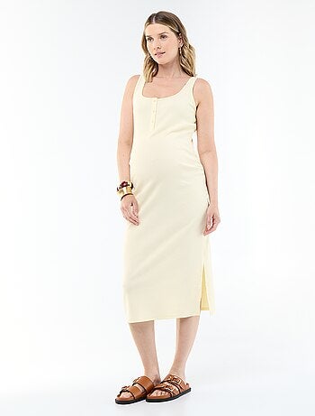 Vestido de maternidad de tirantes acanalado