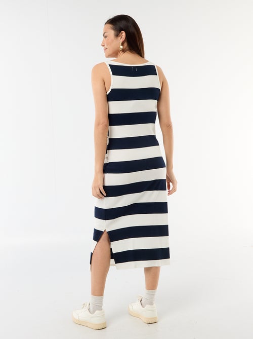 Vestido de maternidad de tirantes acanalado - Kiabi