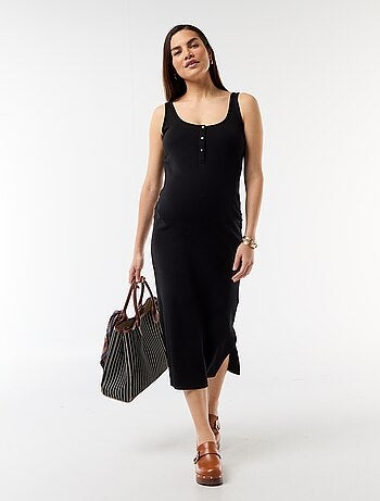 Vestido de maternidad de tirantes acanalado