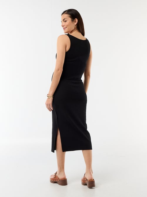 Vestido de maternidad de tirantes acanalado - Kiabi