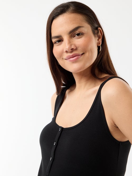 Vestido de maternidad de tirantes acanalado - Kiabi