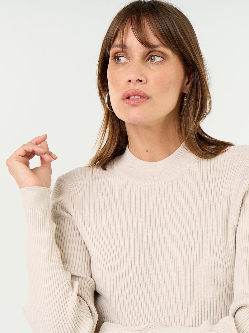 Vestido de maternidad largo y acanalado Gris - Kiabi