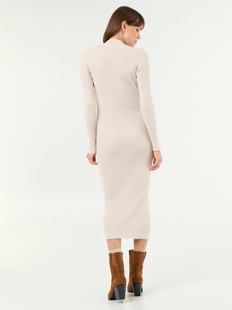 Vestido de maternidad largo y acanalado Gris - Kiabi