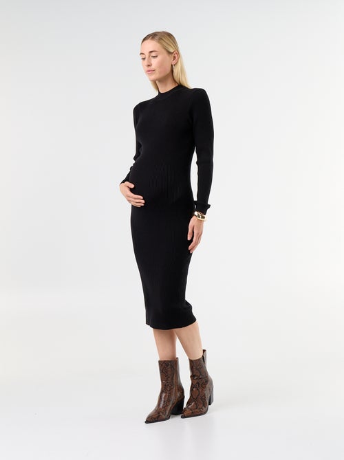 Vestido de maternidad largo y acanalado - Kiabi Vestido de maternidad largo y acanalado - Kiabi