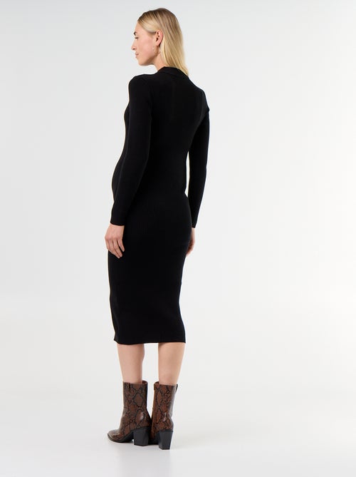 Vestido de maternidad largo y acanalado - Kiabi Vestido de maternidad largo y acanalado - Kiabi