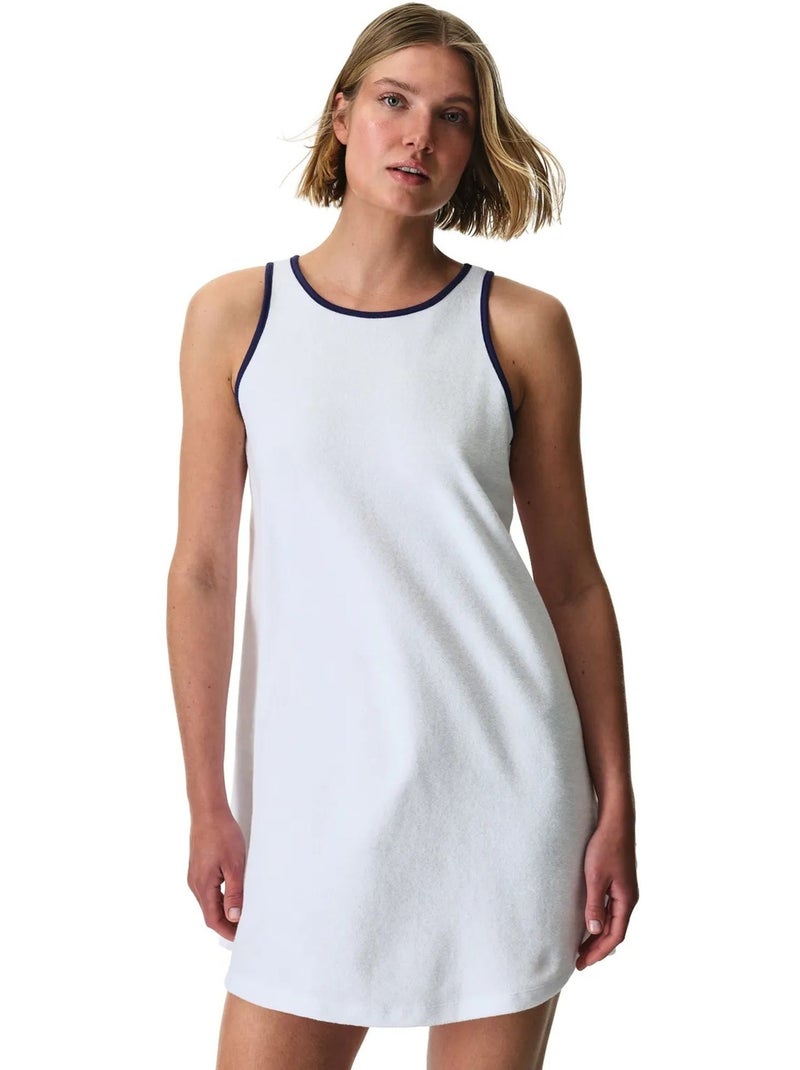 Vestido de mujer de rizo penti Blanco - Kiabi