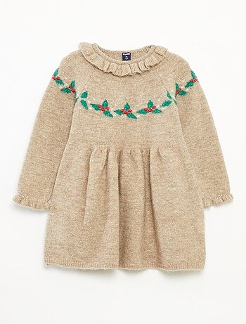 Vestido de Navidad con cuello volante