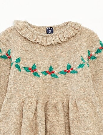 Vestido de Navidad con cuello volante