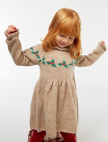 Vestido de Navidad con cuello volante