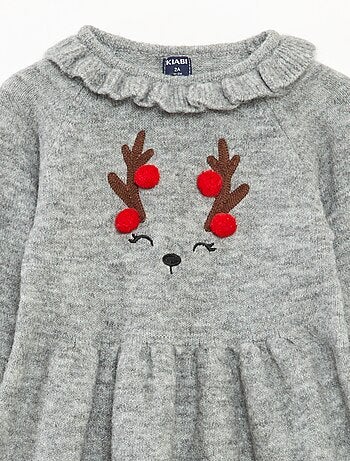 Vestido de Navidad con cuello volante