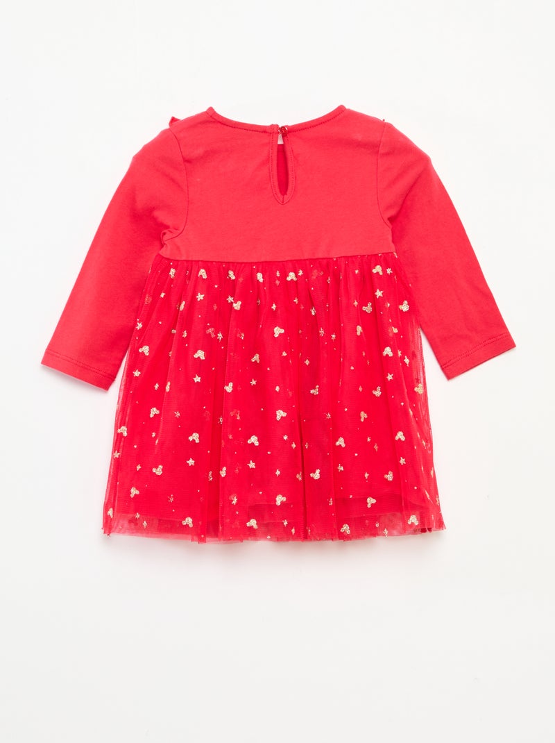 Vestido de Navidad 'Disney' 'Minnie' flocado Rojo - Kiabi