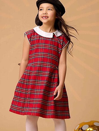 Vestido de Navidad para Niña | Cuadros Tartan Rojo | EDIMBOURGH