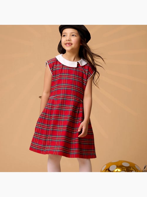 Vestido de Navidad para Niña | Cuadros Tartan Rojo | EDIMBOURGH - Kiabi