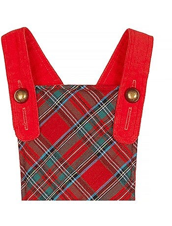 Vestido de Navidad para Niña | Terciopelo y Tartán Rojo | CHRISTMAS