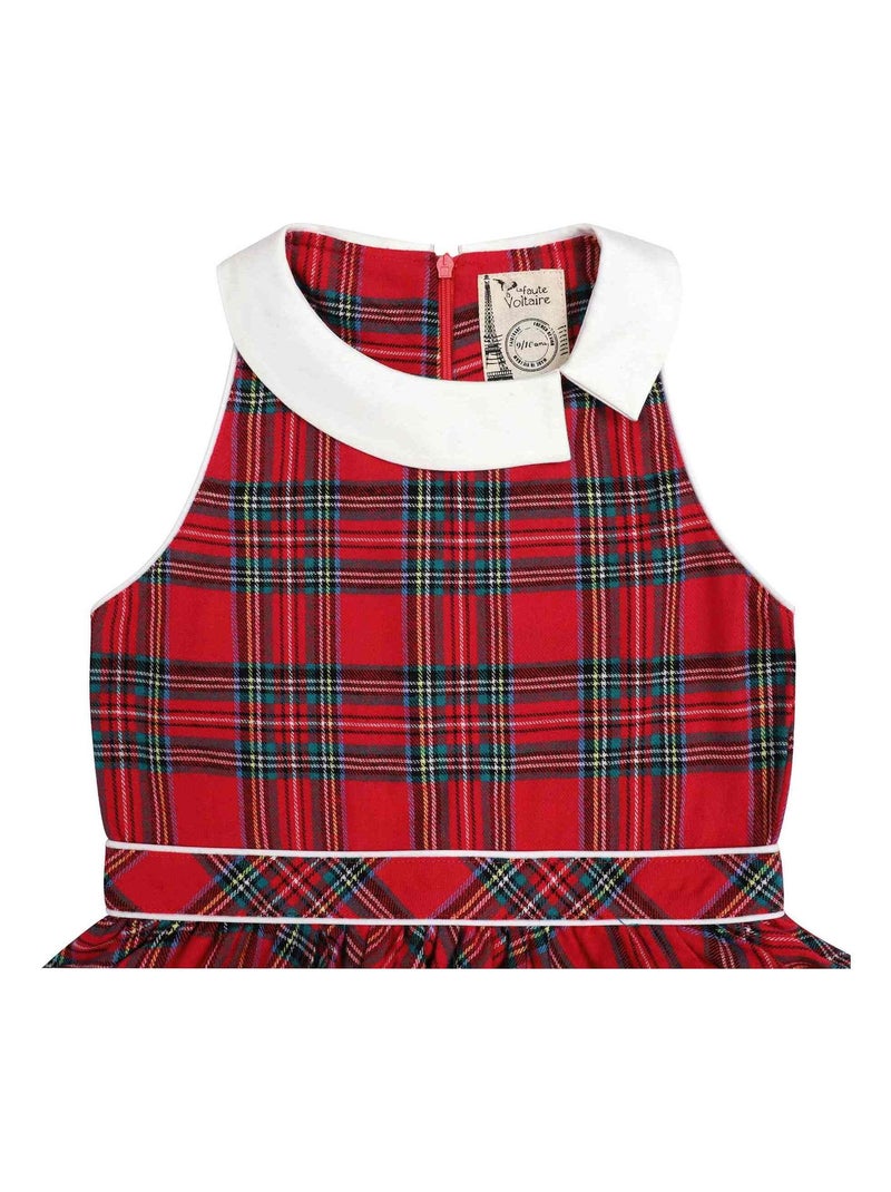 Vestido de Navidad que Gira para Niña | Cuadros Tartan Rojos | HEPBURN Rojo - Kiabi