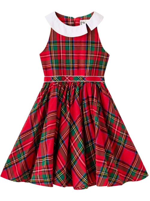 Vestido de Navidad que Gira para Niña | Cuadros Tartan Rojos | HEPBURN - Kiabi