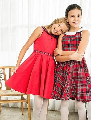 Vestido de Navidad Rojo que Gira para Niña | HEPBURN