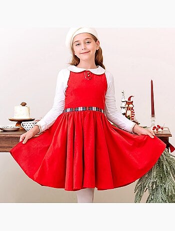 Vestido de Navidad Rojo que Gira para Niña | HEPBURN