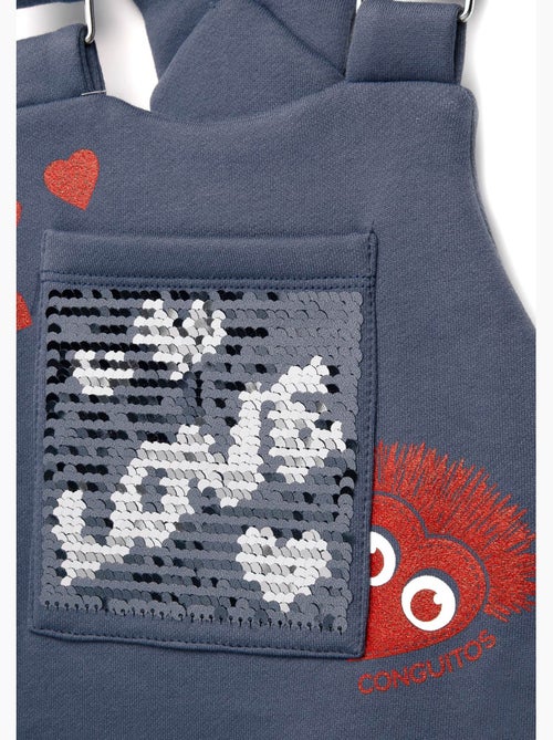 Vestido de Niña con Lentejuelas en Gris - Kiabi