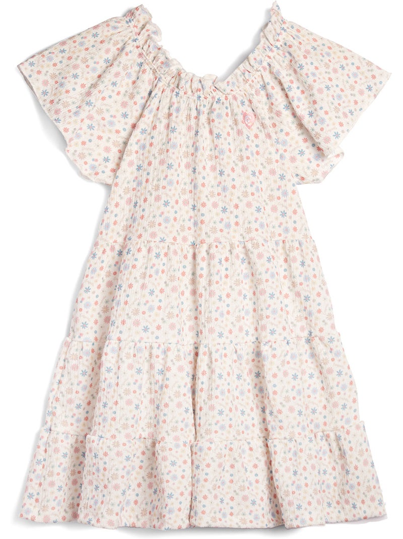Vestido de Niña Estampado Floral Multicolor - Kiabi