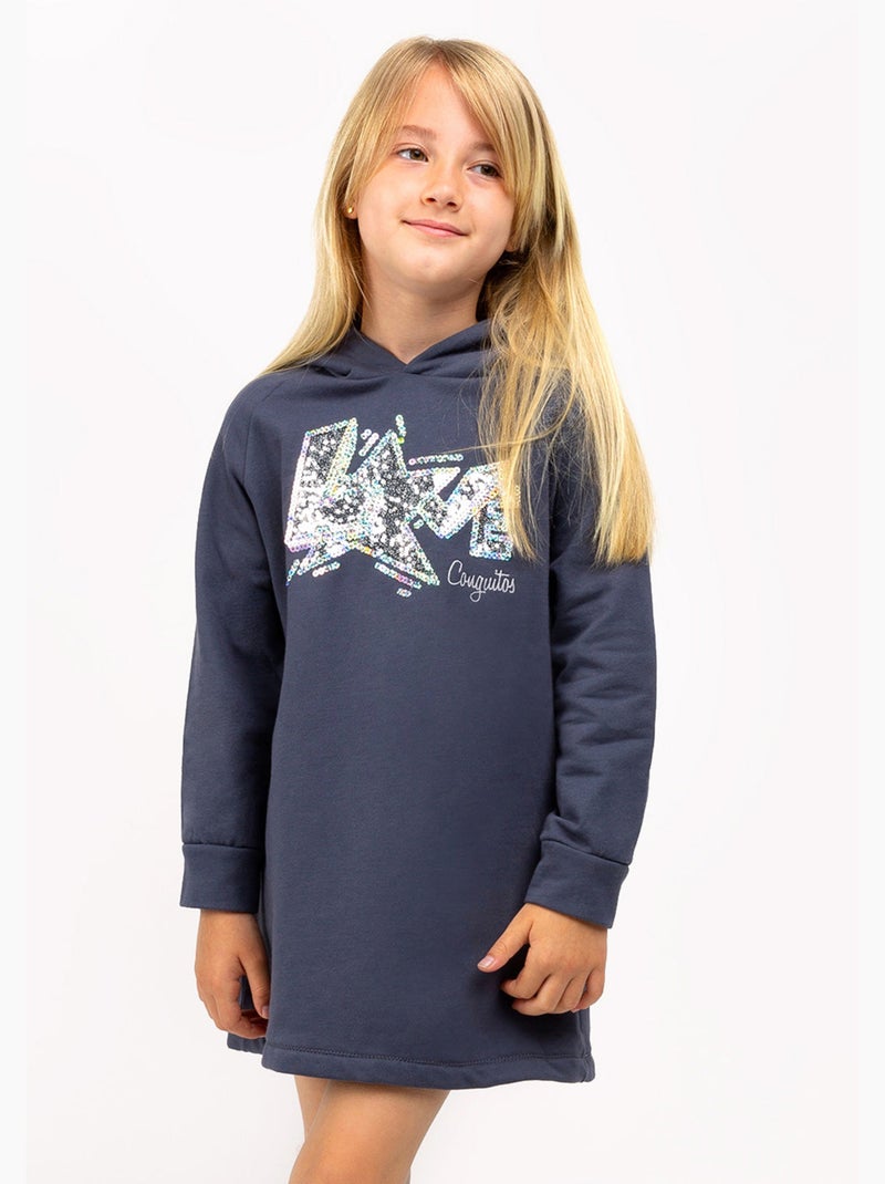 Vestido de Niña Estilo Sudadera en Gris Marengo Gris - Kiabi
