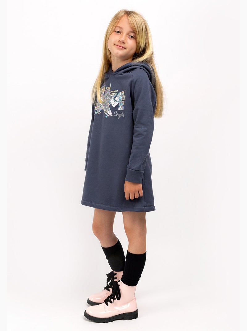 Vestido de Niña Estilo Sudadera en Gris Marengo Gris - Kiabi