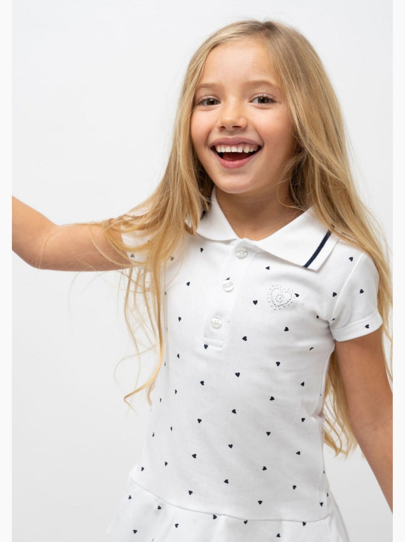 Vestido de Niña Polo Volantes Blanco Blanco - Kiabi