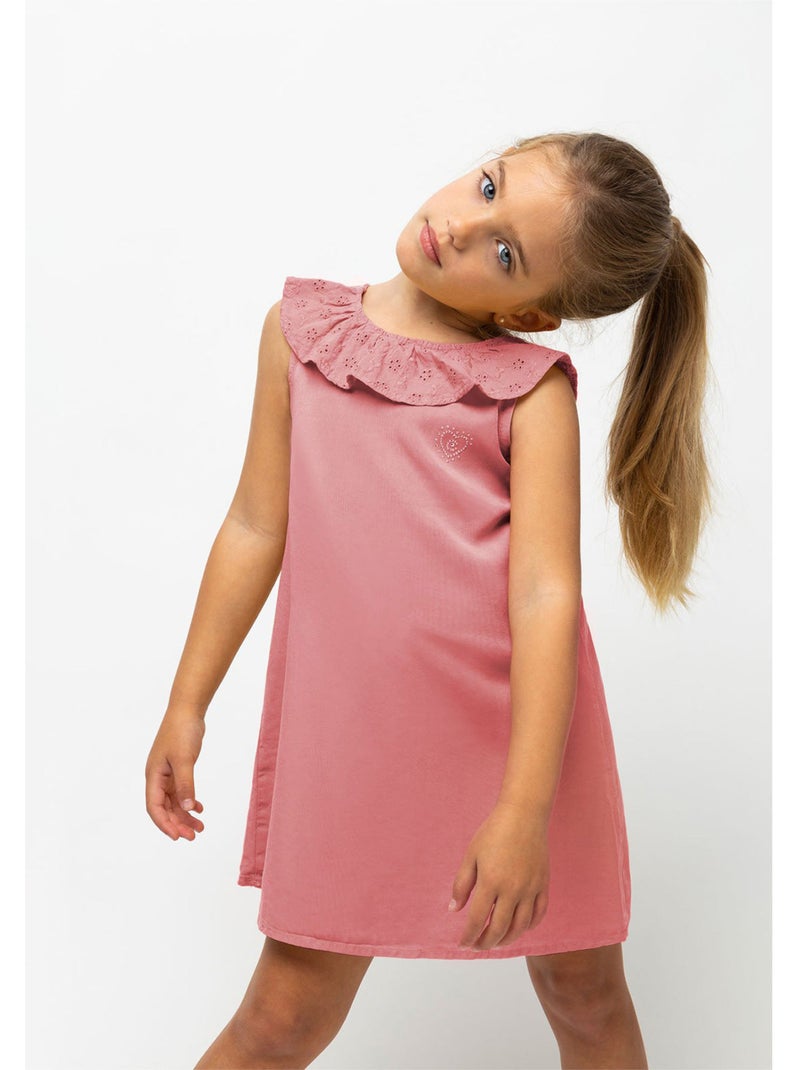 Vestido de Niña Tencel Rosa Rojo - Kiabi