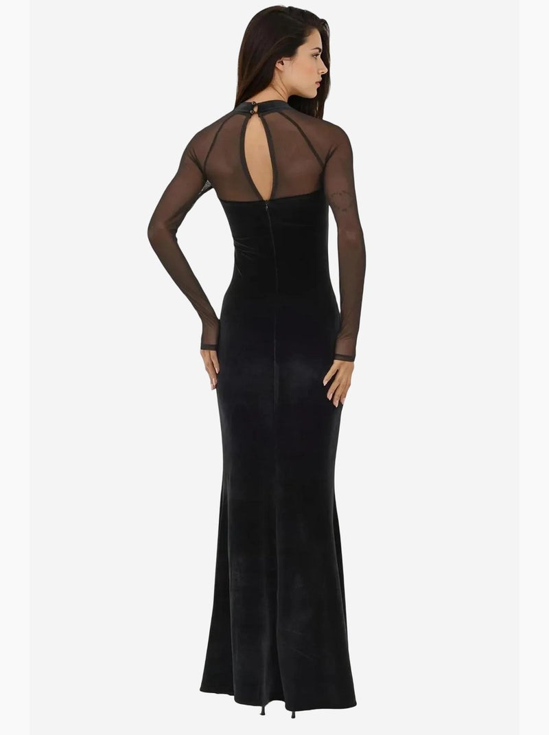 Vestido de noche ajustado de terciopelo con mangas largas hiccup Negro - Kiabi
