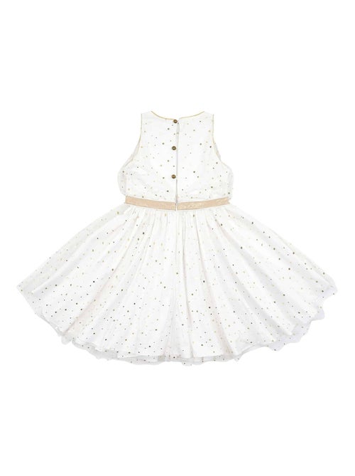 Vestido de noche de tul blanco para niña | Lentejuelas doradas | HEPBURN - Kiabi