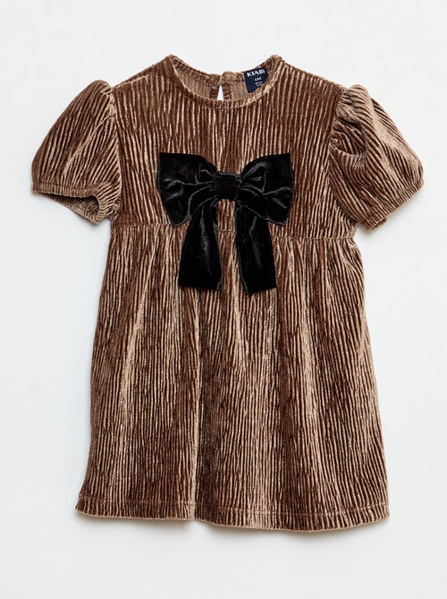 Vestido de pana con lazo decorativo - Kiabi