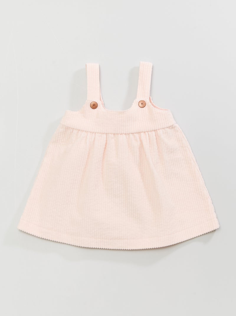 Vestido de pana con tirantes ROSA - Kiabi
