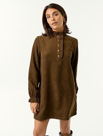 Vestido de pana de manga larga