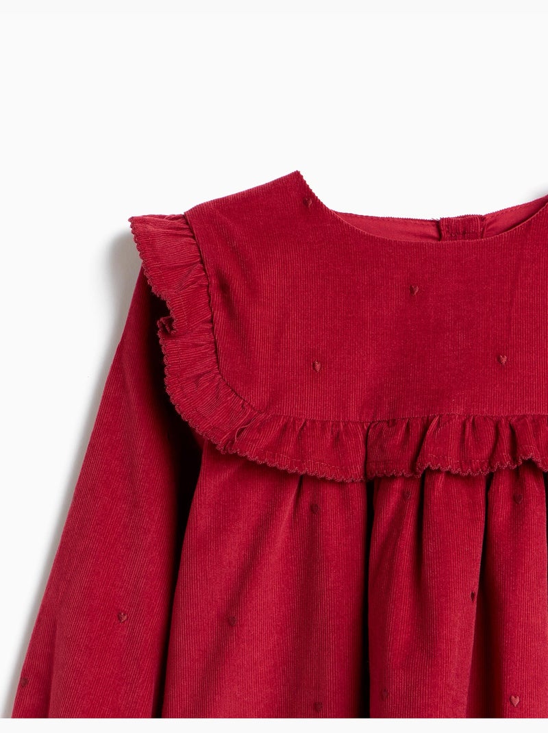 Vestido de pana, mo fashion Rojo - Kiabi