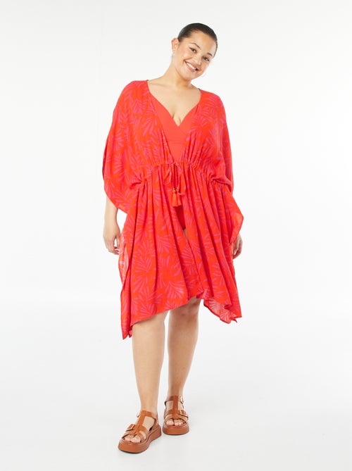 Vestido de playa abierto y estampado - Kiabi