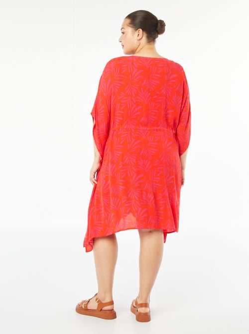 Vestido de playa abierto y estampado - Kiabi