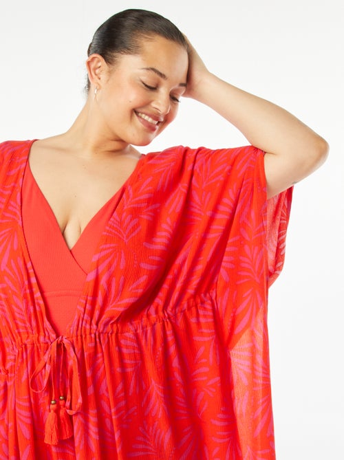 Vestido de playa abierto y estampado - Kiabi