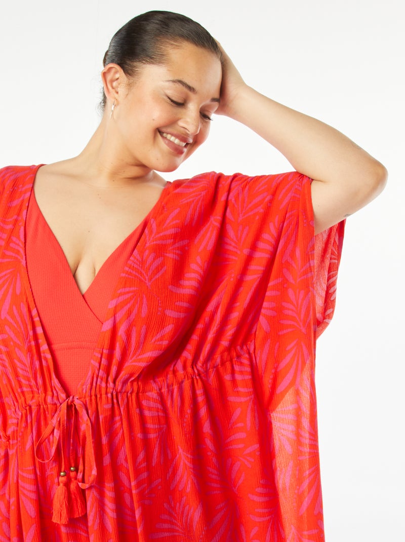 Vestido de playa abierto y estampado Naranja - Kiabi