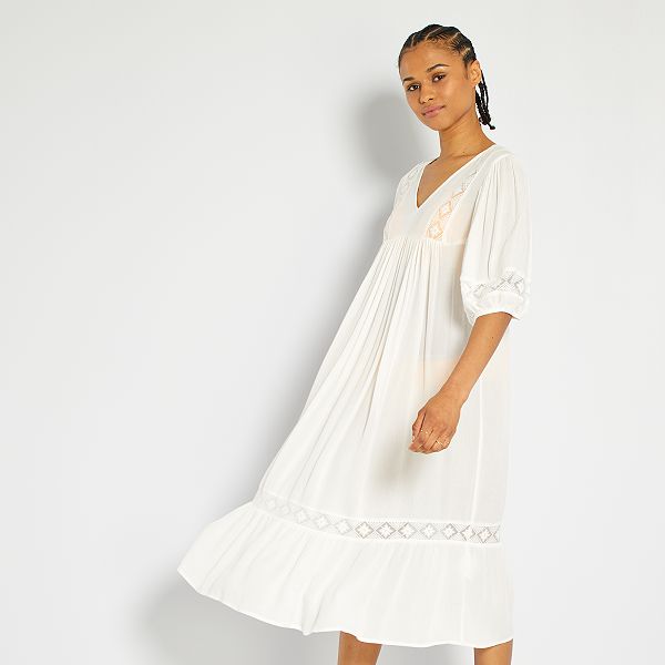 Vestido blanco kiabi Clearance