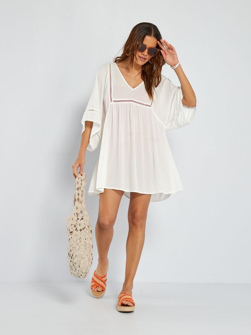 Vestido de playa blanco nieve - Kiabi