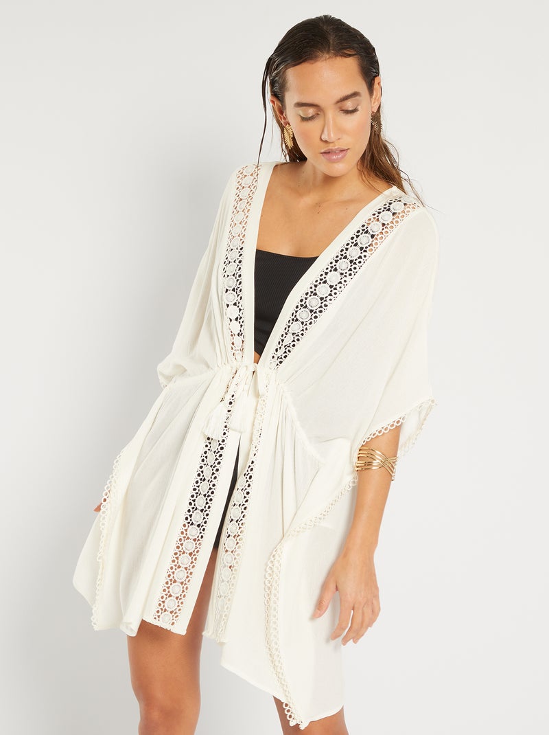 Vestido de playa Blanco - Kiabi