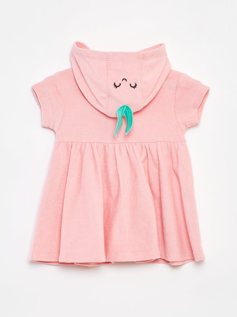 Vestido de playa con capucha Rosa - Kiabi
