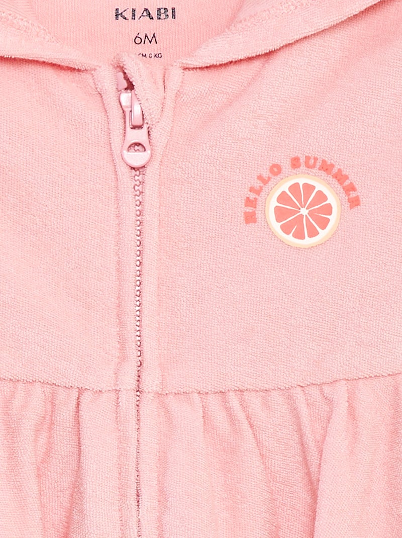 Vestido de playa con capucha Rosa - Kiabi