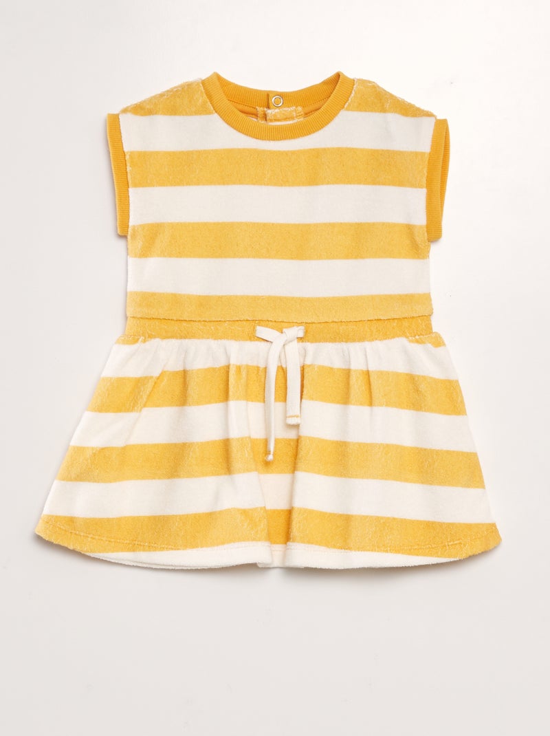 Vestido de playa de rizo AMARILLO - Kiabi