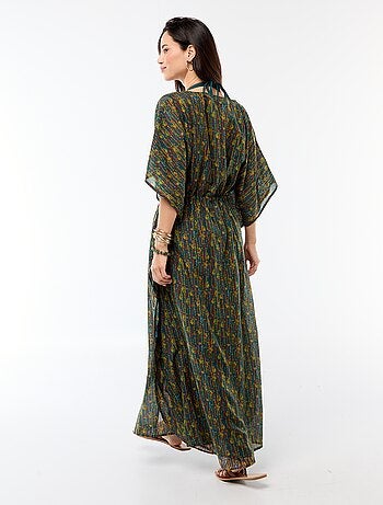 Vestido de playa estampado corte largo