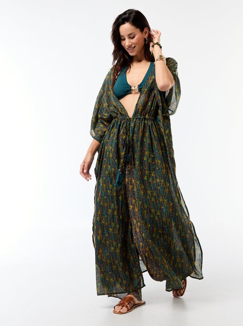 Vestido de playa estampado corte largo - Kiabi