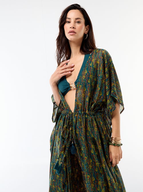 Vestido de playa estampado corte largo - Kiabi